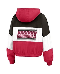 Wear by Erin Andrews Women's Cardinal Arizona Cardinals Color Block Full-Zip Windbreaker Jacket