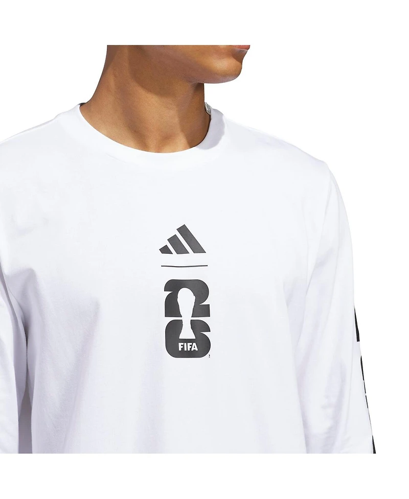Adidas Men's White 2026 Fifa World Cup Graphic Long Sleeve T-Shirt