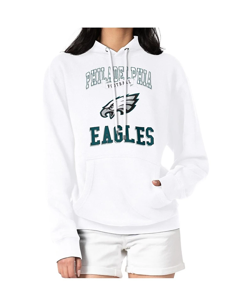 G-iii 4Her by Carl Banks Women's Philadelphia Eagles Team Logo Graphic Fleece Tri-Blend Pullover Hoodie