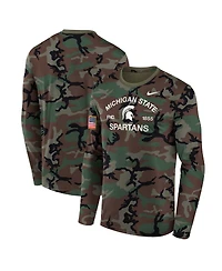 Nike Men's Camo Michigan State Spartans 2025 Military Appreciation Legend Dri-fit Long Sleeve T-Shirt