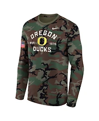 Nike Men's Camo Oregon Ducks 2025 Military Appreciation Legend Dri-fit Long Sleeve T-Shirt