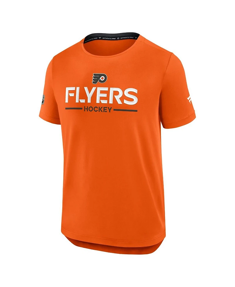 Fanatics Men's Orange Philadelphia Flyers Authentic Pro Rink Tech T-Shirt