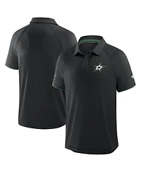 Fanatics Men's Black Dallas Stars Authentic Pro Rink Raglan Polo Shirt
