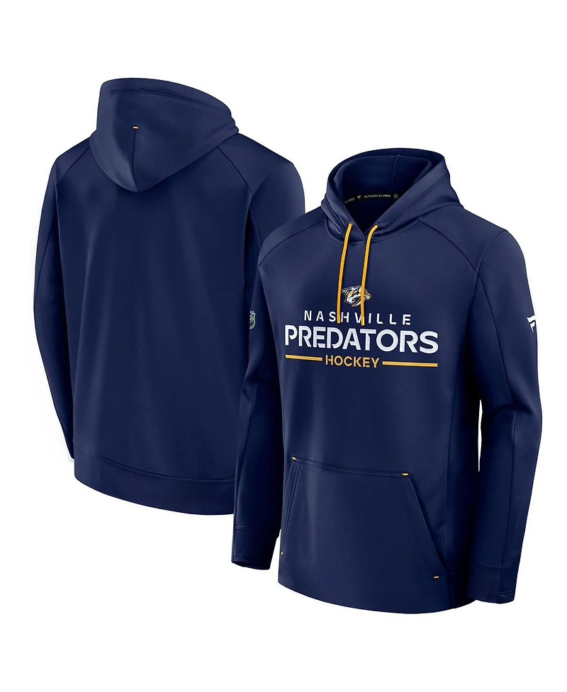 Fanatics Men's Navy Nashville Predators Authentic Pro Rink Hoodie