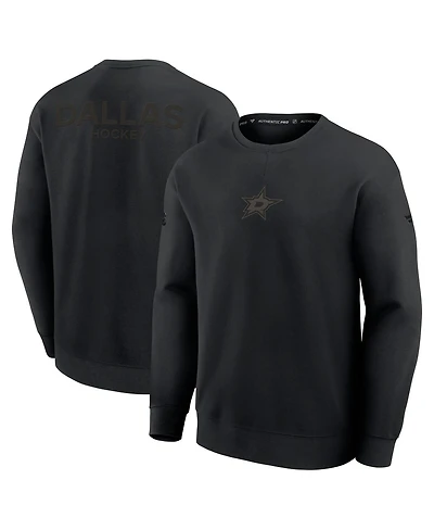 Fanatics Men's Black Dallas Stars Authentic Pro Road Tri-Blend Sweatshirt