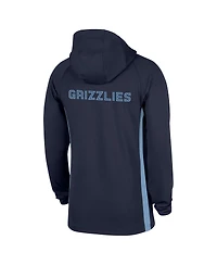 Nike Men's Navy Memphis Grizzlies Authentic On Court Zone Quarter-Zip Dri-fit Hoodie Jacket