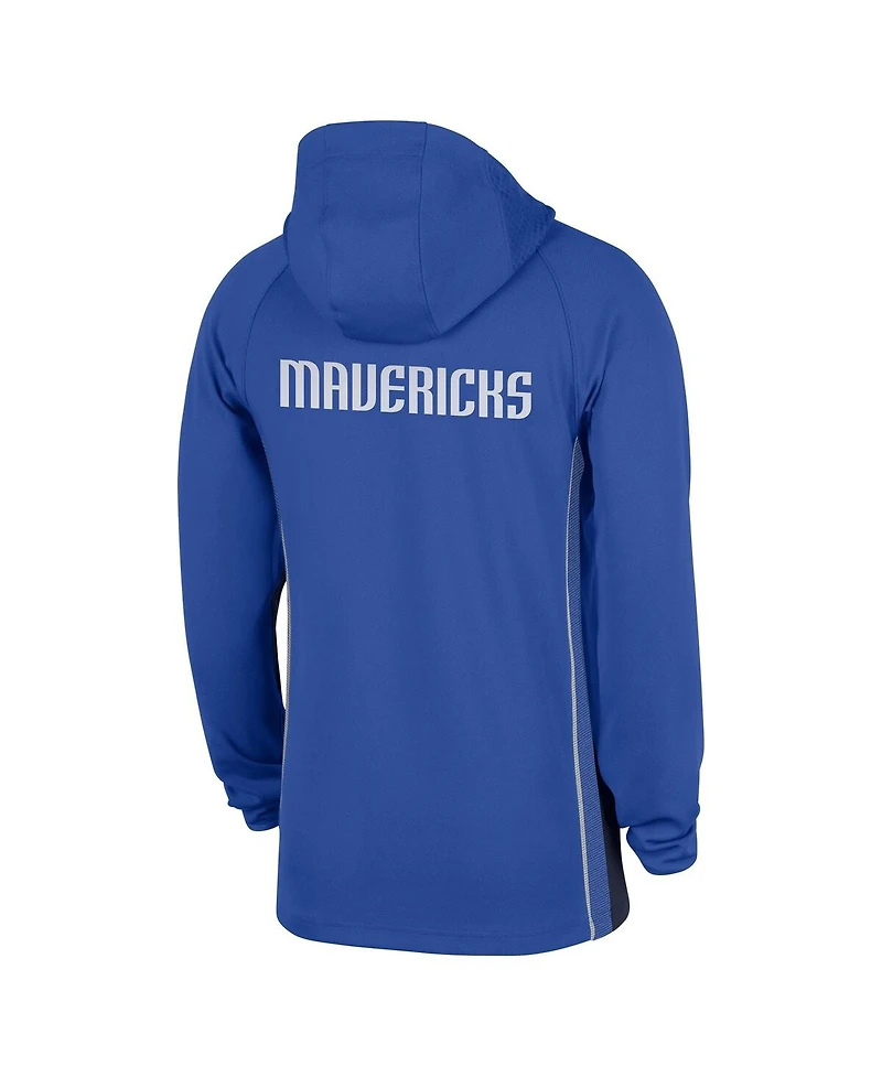 Nike Men's Royal Dallas Mavericks Authentic On Court Zone Quarter-Zip Dri-fit Hoodie Jacket