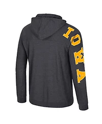 Colosseum Men's Black Iowa Hawkeyes Back Business Long Sleeve Raglan T-Shirt