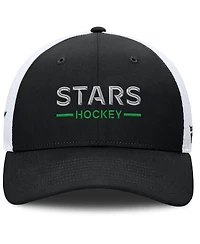 Fanatics Men's Black/White Dallas Stars Authentic Pro Rink Lockup Adjustable Trucker Hat