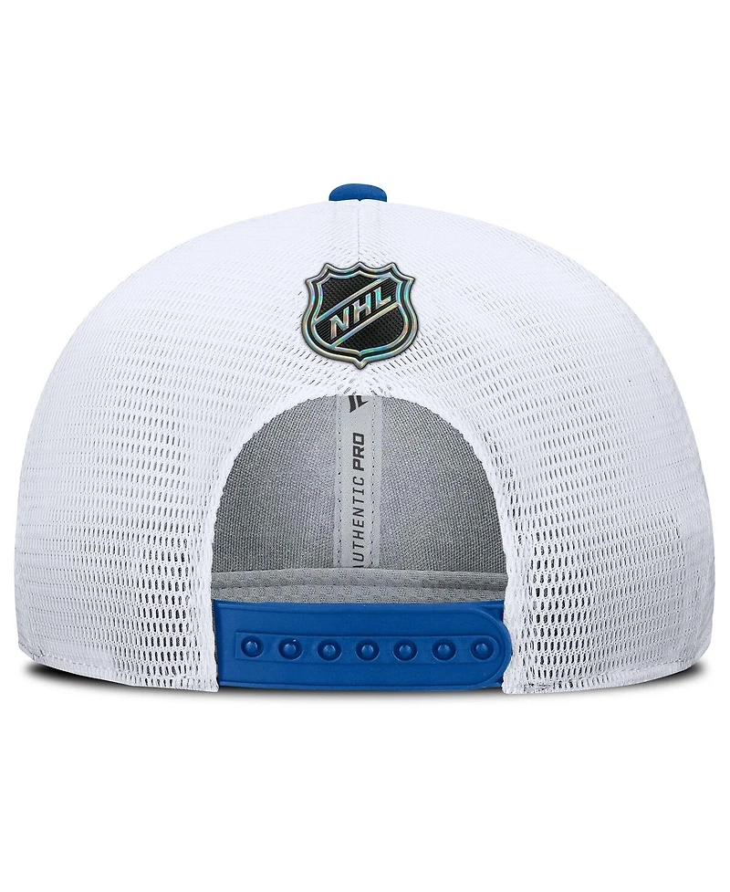 Fanatics Men's Royal/White New York Islanders Authentic Pro Rink Lockup Adjustable Trucker Hat