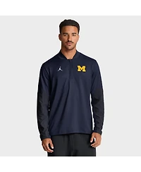 Jordan Men's Navy Michigan Wolverines Sideline Dri-fit Half-Zip Pullover Sweatshirt