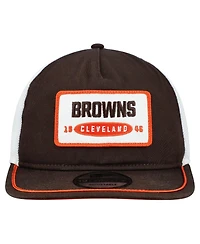 New Era Men's Brown/White Cleveland Browns Patch 19TWENTY Adjustable Hat