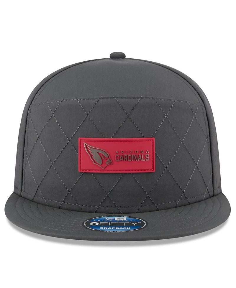 New Era Men's Charcoal Arizona Cardinals 2025 Sideline Cold Weather Split Panel 9FIFTY Snapback Hat