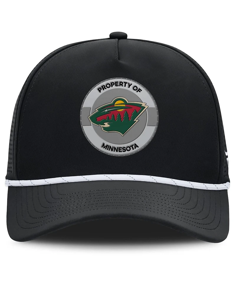 Fanatics Men's Black Minnesota Wild Authentic Pro Rink Adjustable Hat
