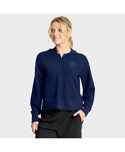 Fanatics Women's Navy Toronto Maple Leafs Authentic Pro Road Tri-Blend Quarter-Zip Hoodie