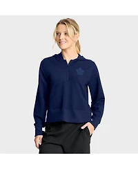 Fanatics Women's Navy Toronto Maple Leafs Authentic Pro Road Tri-Blend Quarter-Zip Hoodie