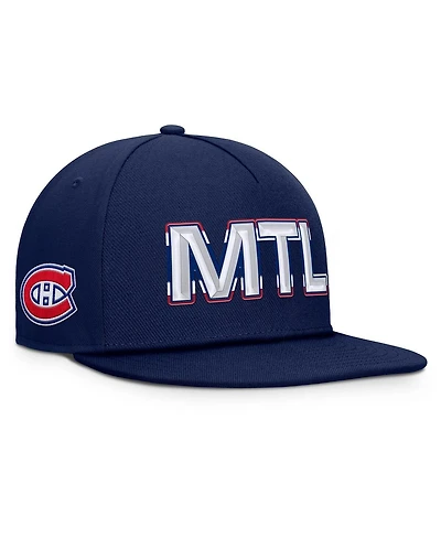 Fanatics Men's Navy Montreal Canadiens Authentic Pro Rink Team Code Snapback Hat