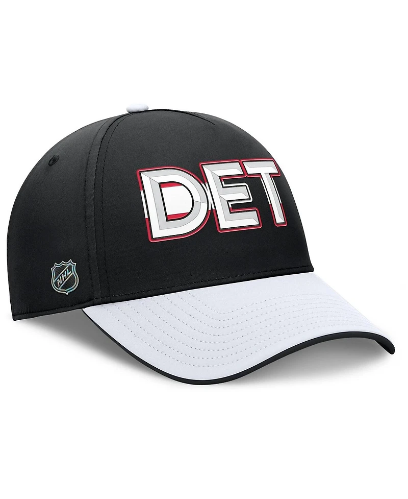 Fanatics Men's Black/White Detroit Red Wings Authentic Pro Rink Team Code Flex Hat