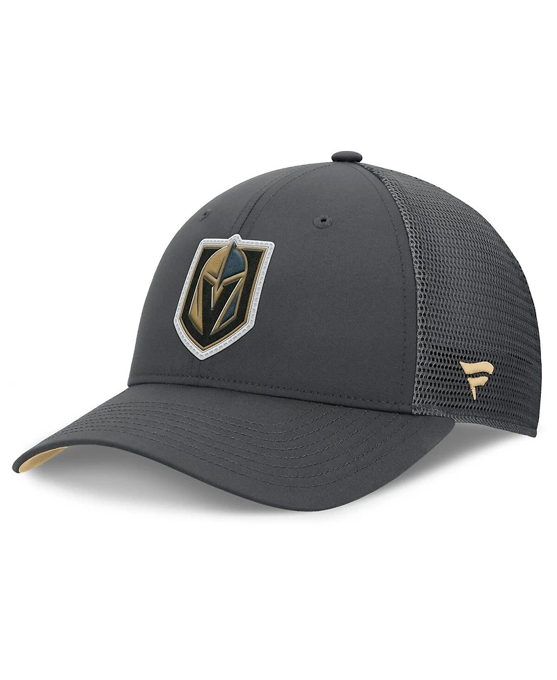 Fanatics Men's Charcoal Vegas Golden Knights Authentic Pro Home Ice Trucker Adjustable Hat
