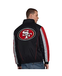 Starter Men's Black San Francisco 49ers Thursday Night Gridiron Half-Zip Jacket