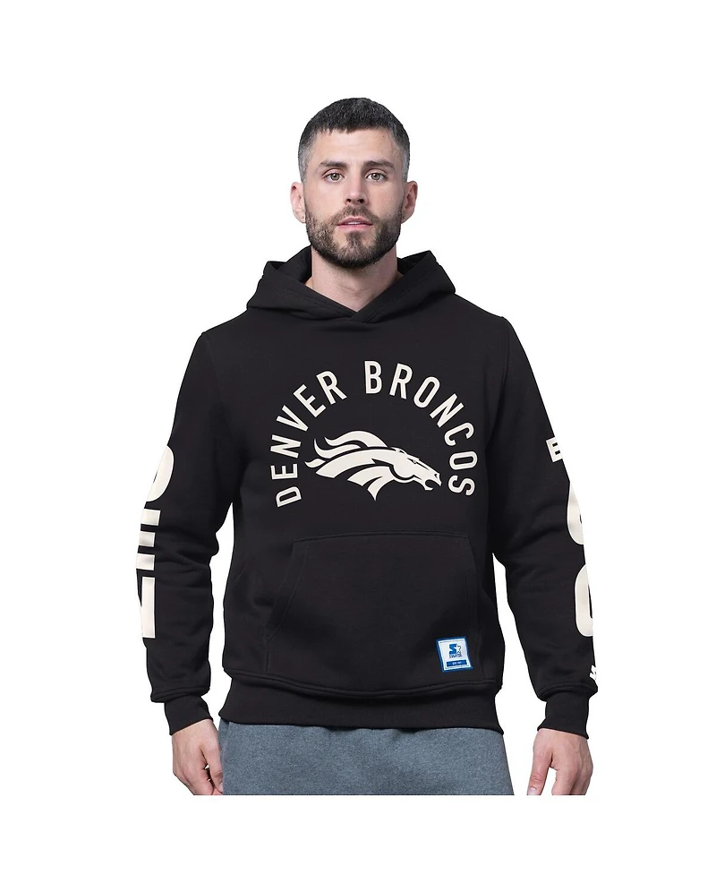 Starter Men's Black Denver Broncos Handoff Fleece Hoodie Sweatshirt