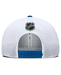 Fanatics Men's Blue/White St. Louis Blues Authentic Pro Rink Lockup Adjustable Trucker Hat
