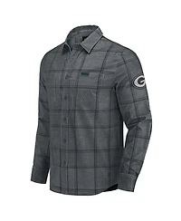 Fanatics Men's Darius Rucker Collection by Gray Green Bay Packers Micro Corduroy Plaid Button Up Shirt