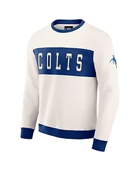 Fanatics Men's Darius Rucker Collection by Cream Indianapolis Colts Color Block Pullover Sweatshirt