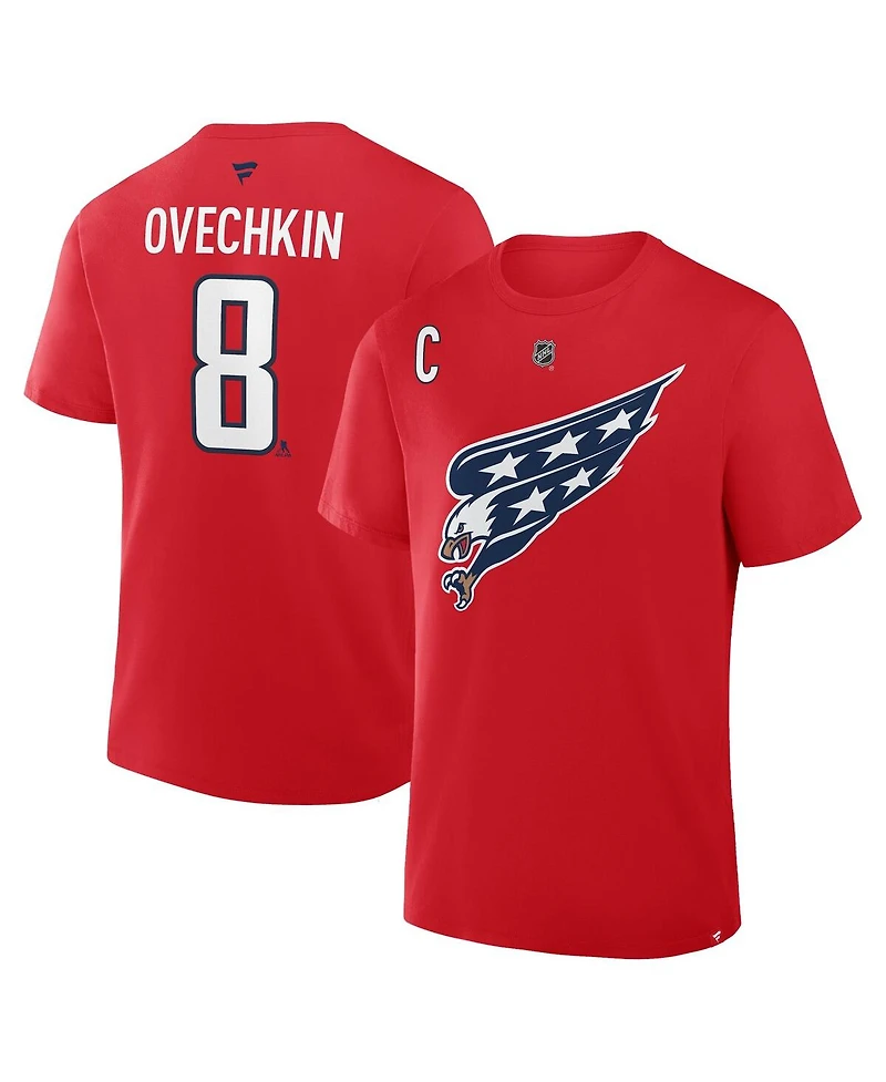 Fanatics Men's Alexander Ovechkin Red Washington Capitals Authentic Stack Name Number T-Shirt