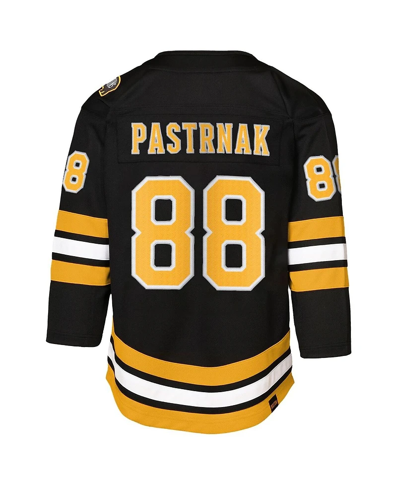 Outerstuff Big Boys and Girls David Pastrnak Black Boston Bruins Home Premier Player Jersey
