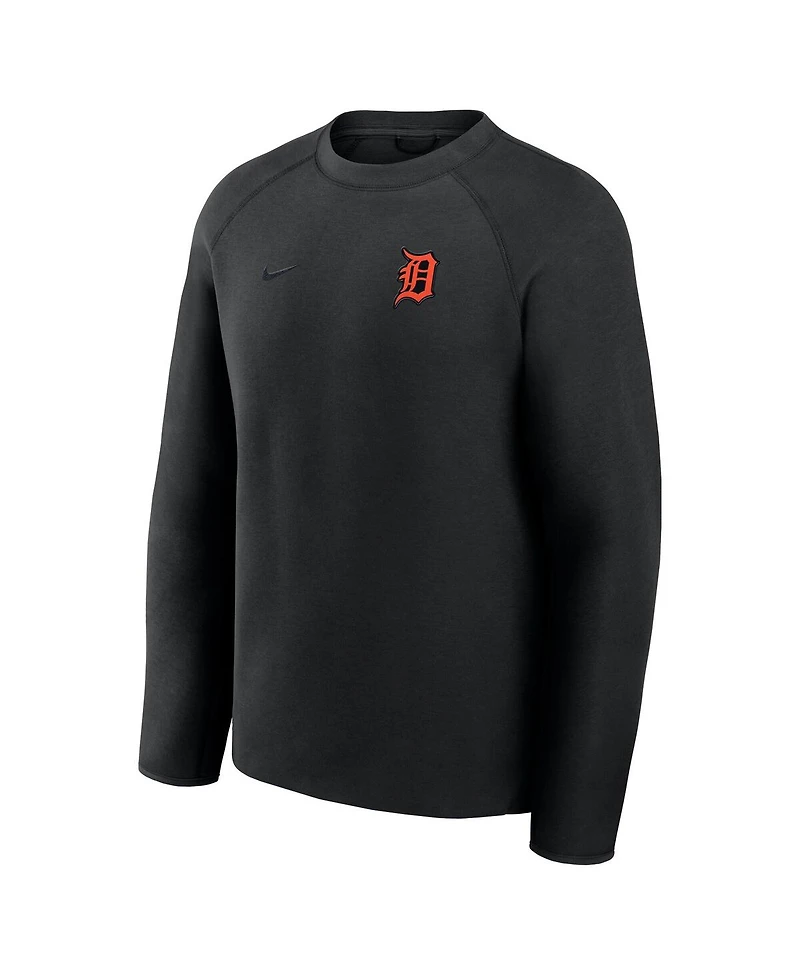 Nike Men's Black Detroit Tigers Tech Fleece Raglan Sweatshirt