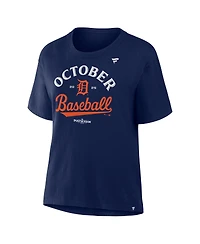 Fanatics Women's Navy Detroit Tigers 2025 Mlb Postseason Locker Room T-Shirt