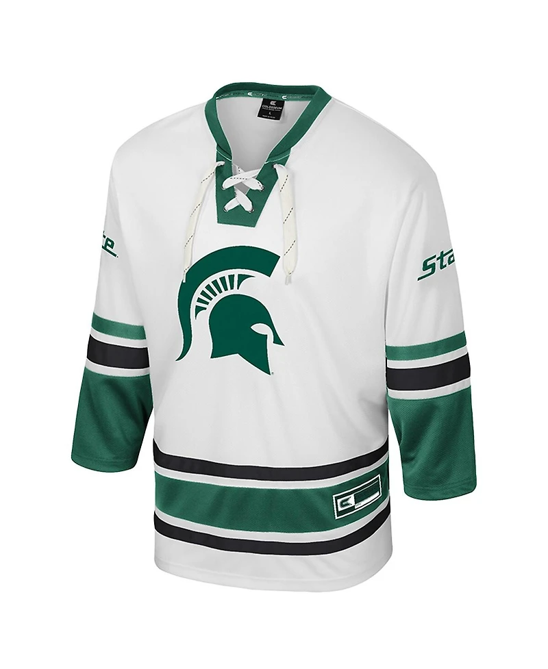 Colosseum Men's Cream Michigan State Spartans Puck Proud Fashion Hockey Jersey