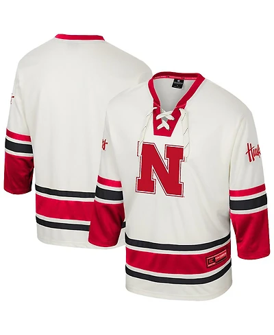 Colosseum Men's Cream Nebraska Huskers Puck Proud Fashion Hockey Jersey