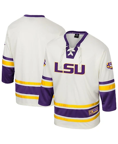 Colosseum Men's Cream Lsu Tigers Puck Proud Fashion Hockey Jersey