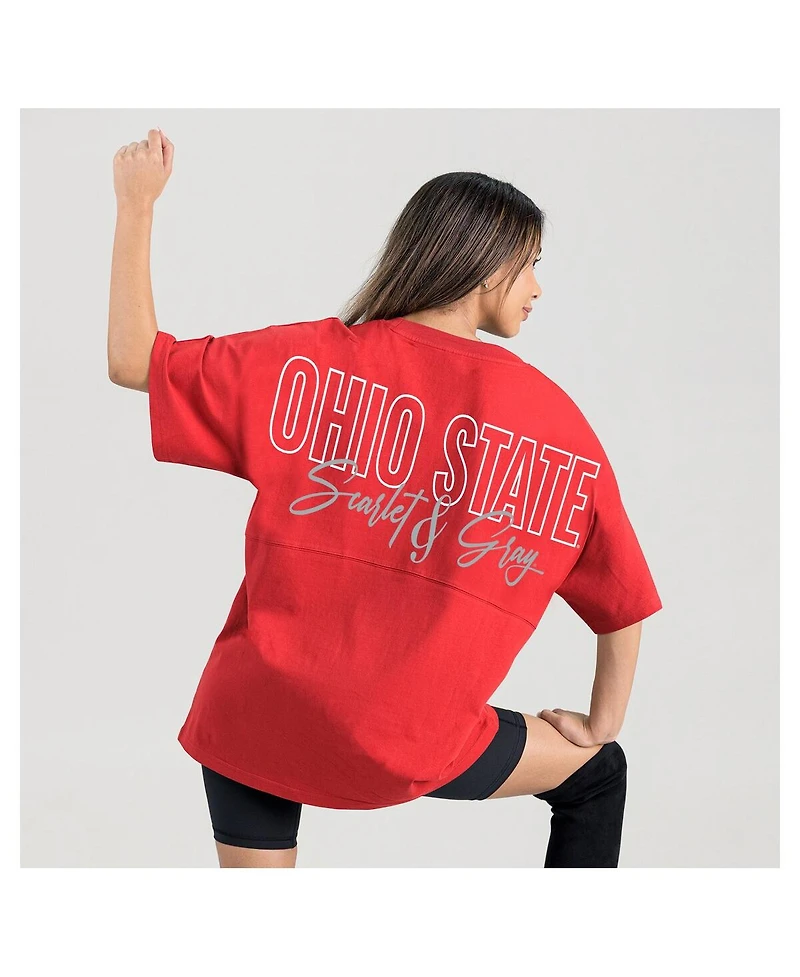 Gameday Couture Women's Scarlet Ohio State Buckeyes Oversized Back at Ya T-Shirt