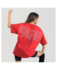 Gameday Couture Women's Scarlet Ohio State Buckeyes Oversized Back at Ya T-Shirt