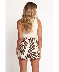 Petal and Pup Women's July Shorts - Brown Palm