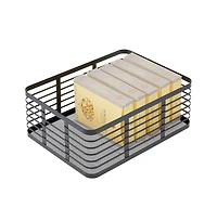 Metal Pantry Basket with Handles - Set of 2 - Matte Black