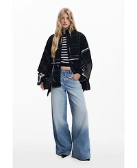 Desigual Women's Checkered poncho