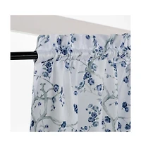 Kate Aurora Complete 3 Piece Rod Pocket Cherry Blossom Cafe Kitchen Curtain Tier & Valance Set - Rose