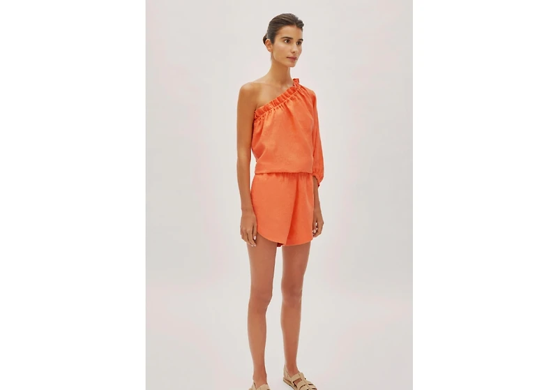 Labeca London Women's Capri Citrus Linen One Sleeve Top
