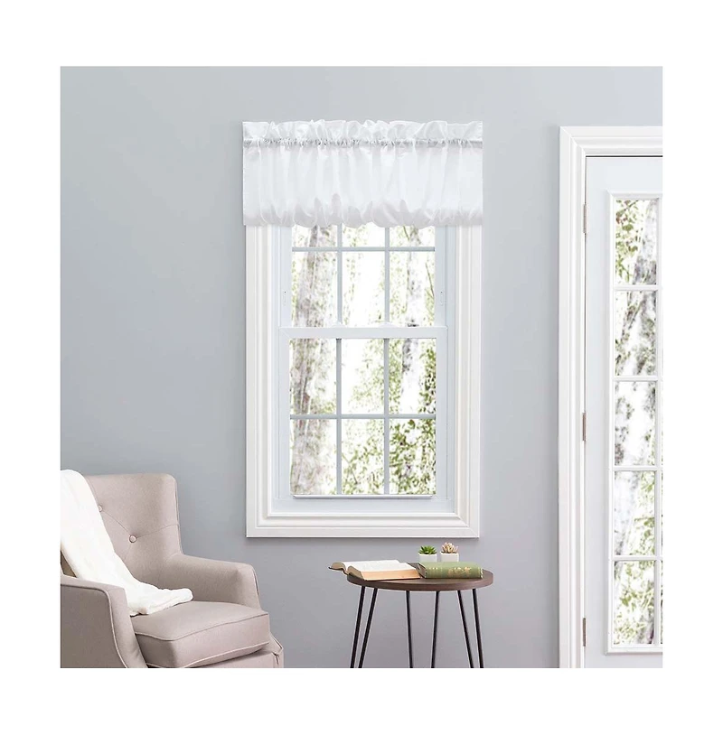 Ellis Stacey 1.5" Rod Pocket High Quality Fabric Solid Color Window Balloon Valance 60"x15