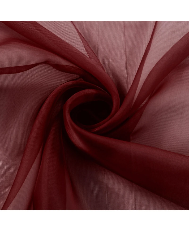 GoodGram 2 Piece Spooky Halloween Decor Organ Blood Burgundy Colored Rod Pocket Sheer Voile Window Curtains - 63 in. Long