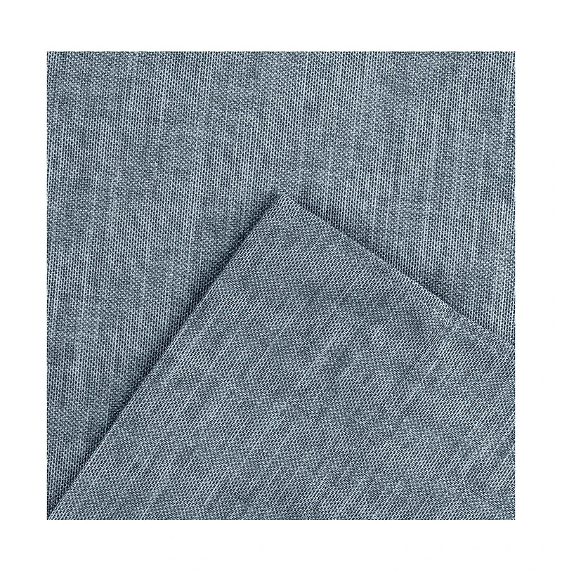 Ellis Curtain Lisa Solid Poly Cotton Duck Fabric Tailored Panel Pair with Ties 56" x Dusty Blue