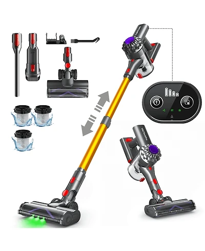 Elephas V15 Cordless Vacuum Cleaner, 6-in-1 Stick Vacuum, 45 Min Runtime, Lightweight Telescoping Tube, for Hard Floor, Pet Hair and Carpet