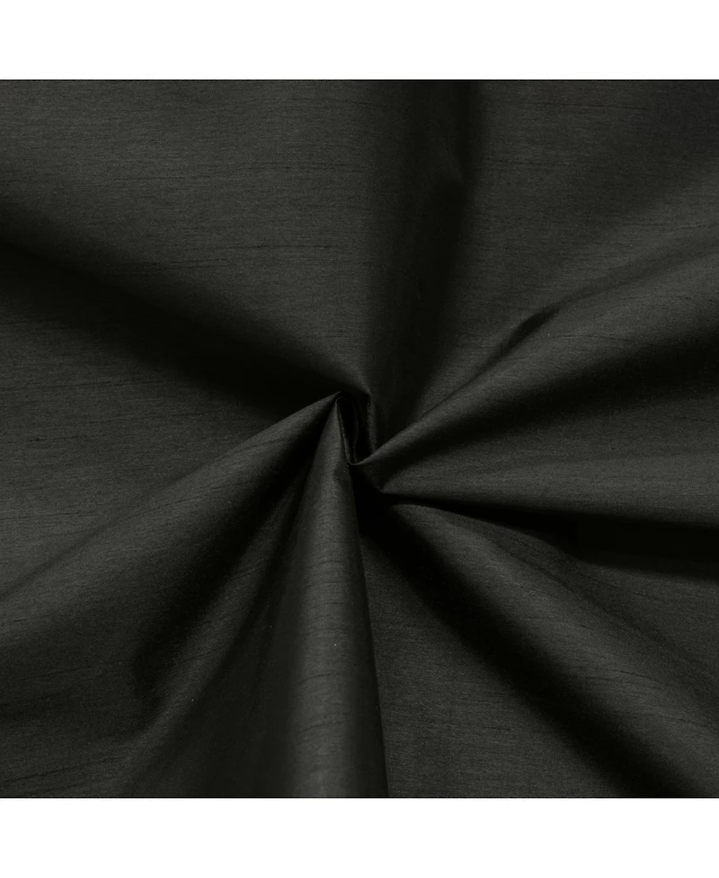 Thermaplus 100% Polyester Glacier Balance Temperature Solid Faux Silk Blackout Grommet Curtain Panel 52" x 84" Black