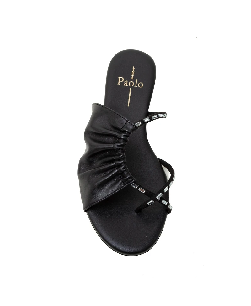 Linea Paolo LANE2 Women's Crystal Adorned Asymmetric Leather Sandal