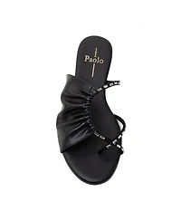 Linea Paolo LANE2 Women's Crystal Adorned Asymmetric Leather Sandal