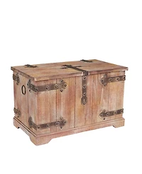 Household Essentials 2 Piece Decorative Trunks, Victorian Set, Small and Large, Chinese Fir Wood